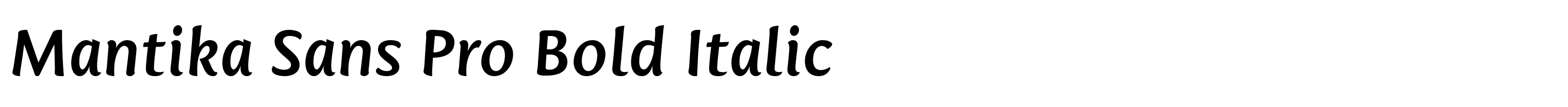 Mantika Sans Pro Bold Italic